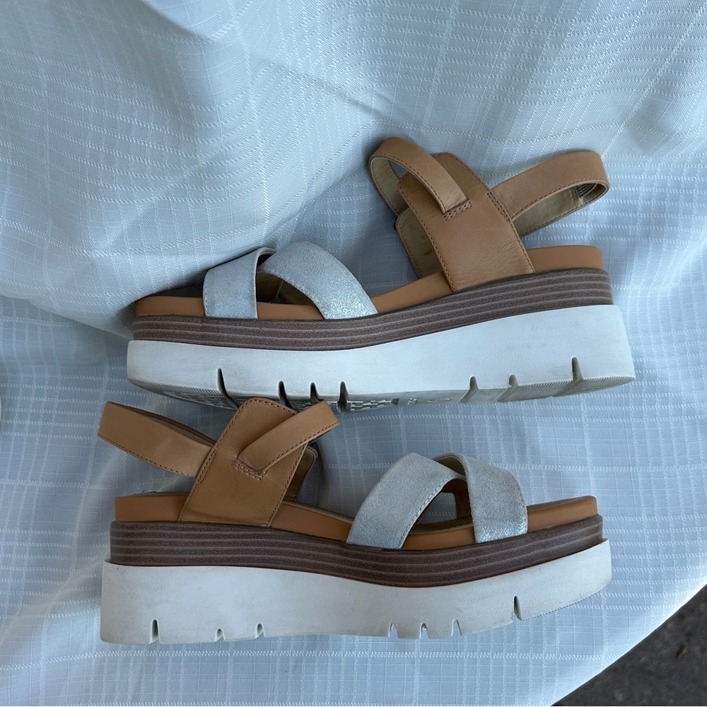 Geox Stylish Tan and White Women's Sandals sz8 - Picture 11 of 13
